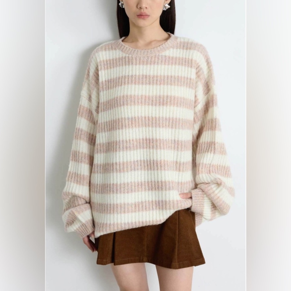 Striped Mohair Blend Sweater